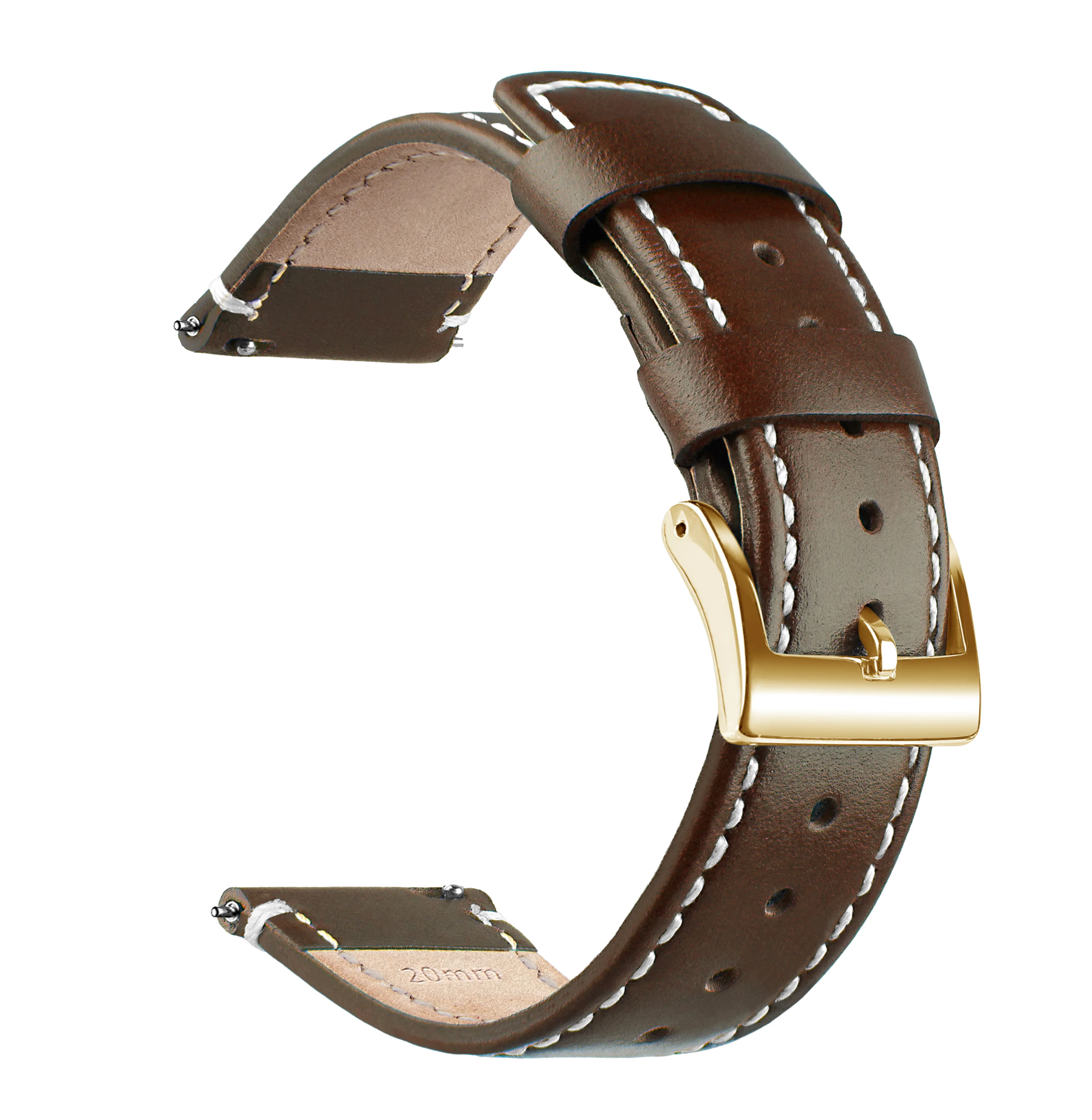 Top Grain Echtleder-Uhrenarmband, Schnellverschluss 20 mm/22 mm Uhrenarmband, passend für Samsung Galaxy Watch, Herren- und Damen-Uhrenarmband – Detail 19