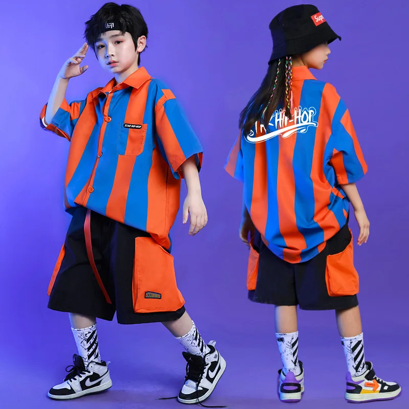 Abbigliamento da ballo per bambini abbigliamento da ballo Jazz costumi Hip Hop per ragazze ragazzi Party Stage Outfit Street Dance Wear T Shirt Shorts