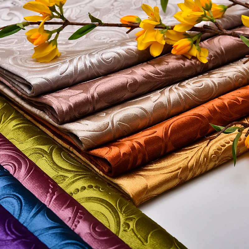 

100*150cm Gold Velvet 3D Embossed Velour Fabric Thick Flannel Fabric Upholstery Sofa Bag Cushion Tablecloth Material