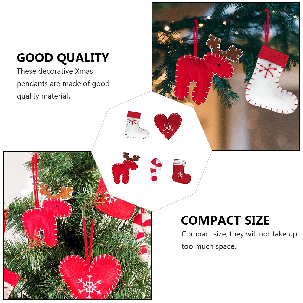 

5Pcs Xmas Elk Felt Decorative Pendants Xmas Hanging Ornaments Christmas Party Scene Layout Adornments Christmas Style Adornments