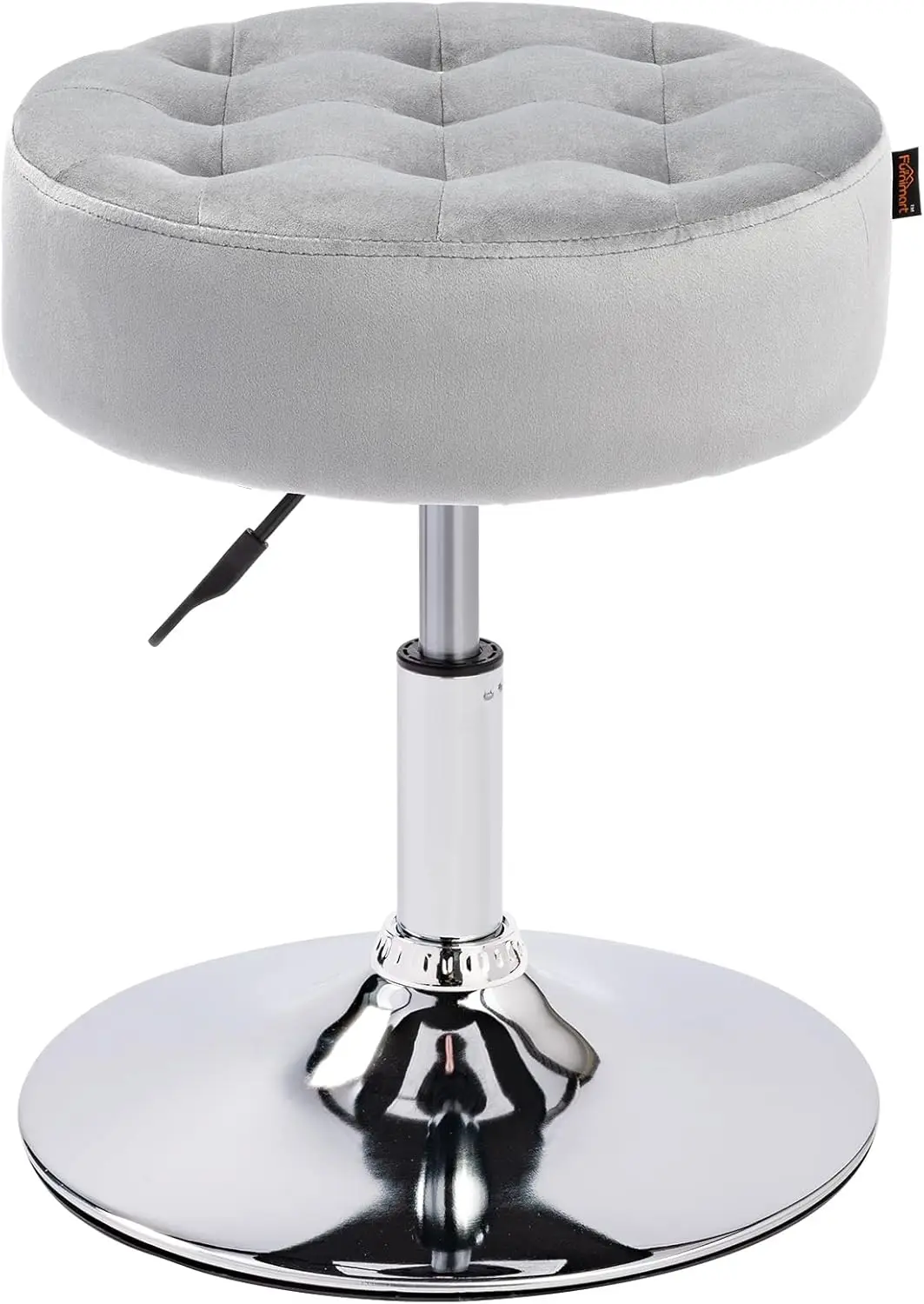 

Modern Round Velvet Vanity Ottoman Stool, Contemporary Makeup Accent Stool For Bedroom Living Room Entryway