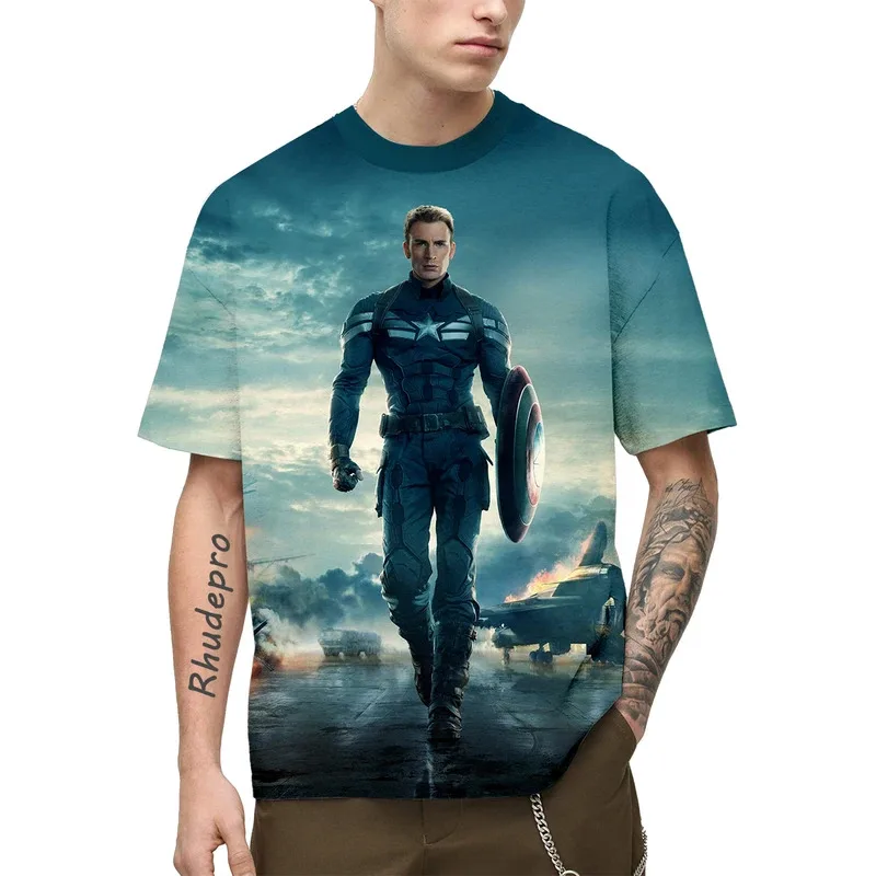 Miniso Avengers Winter Soldier Geometry 3D Print T-shirts Summer Hip Hop Men Women Funny Tshirts Boy Girl Kid Anime Tops 5XL