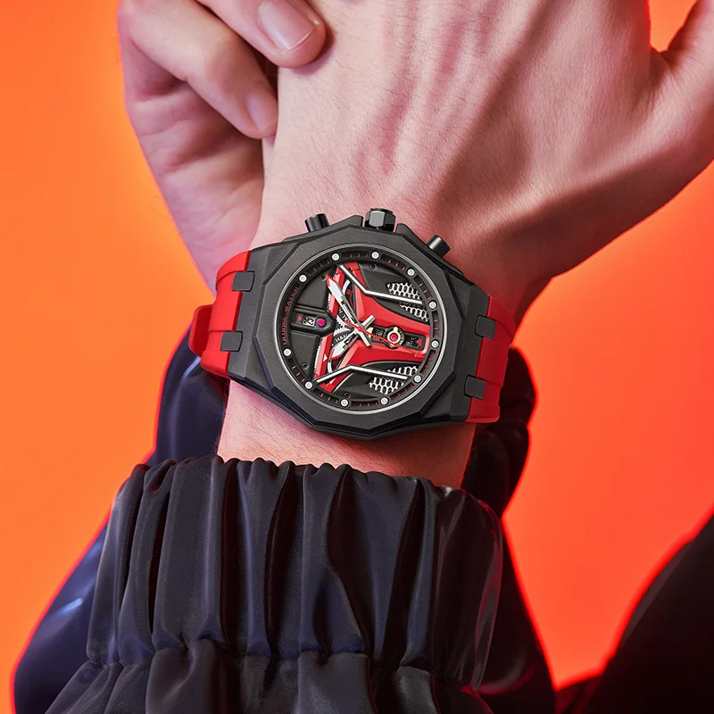 جديد ساعات رجالية الراقية سيليكون حزام مقاوم للماء ساعة الرجال متعددة الوظائف التقويم ساعة كوارتز ساعات رجالي reloj hombre