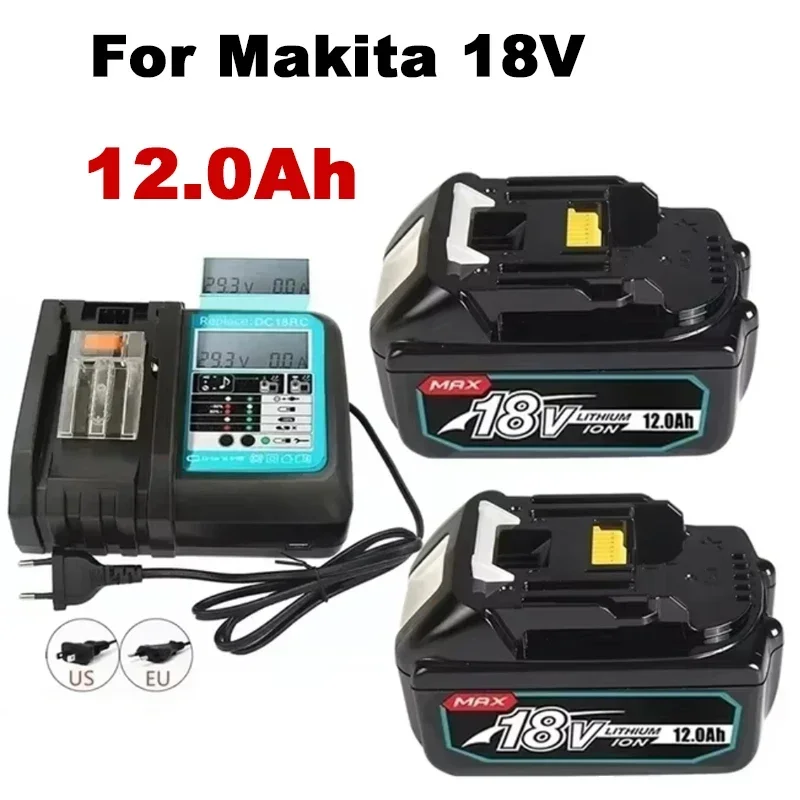 NEW 18V WIth LED Charger BL1860 Rechargeable Battery 12000mAh Lithium Ion For Makita 18v Battery BL1840 BL1850 BL1830 BL1860