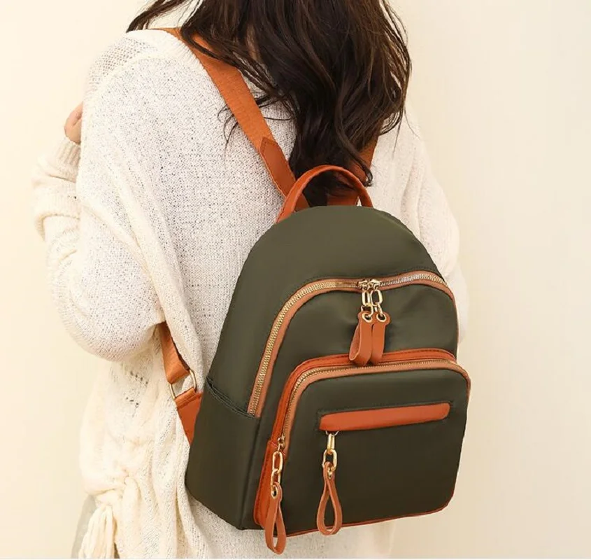 2025 Women's New Korean Fashion Leisure Waterproof Nylon Backpack High Capacity Travel Shoulder Bags School Bag Crossbody Bag