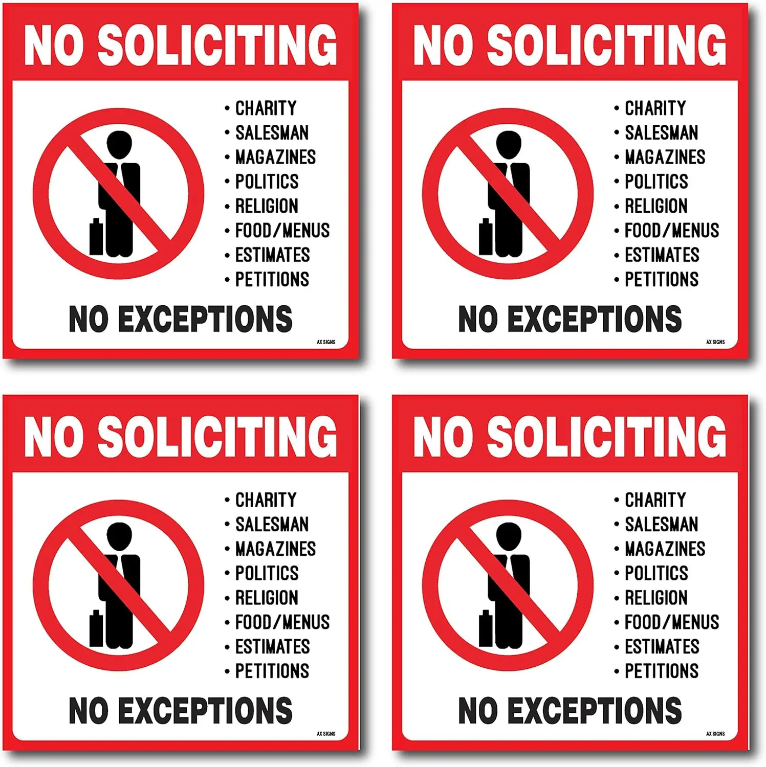 (Pack) No Soliciting Sign,. Aesthetic Car Motor Home Motor Home Truck Boat Vinyl Walls Accessory Vintage Trendy Unique Cute