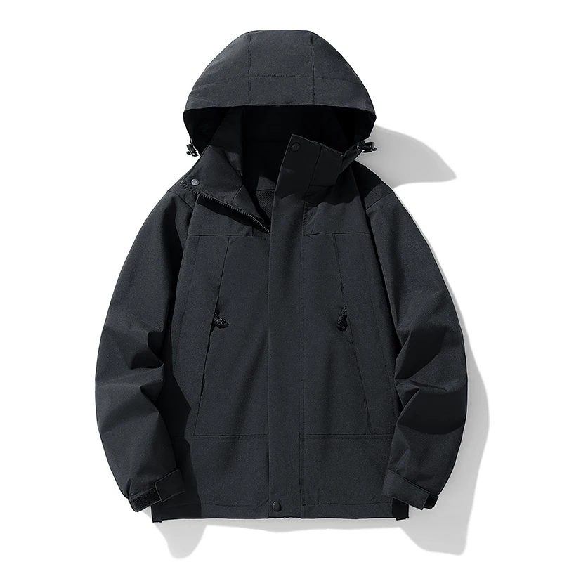 

Spring Autumn Hooded Windbreaker Jacket Men Red Black Khaki Multi-Pockets Outerwear Zipper Coat Man Plus Size Casual Jackets 9XL