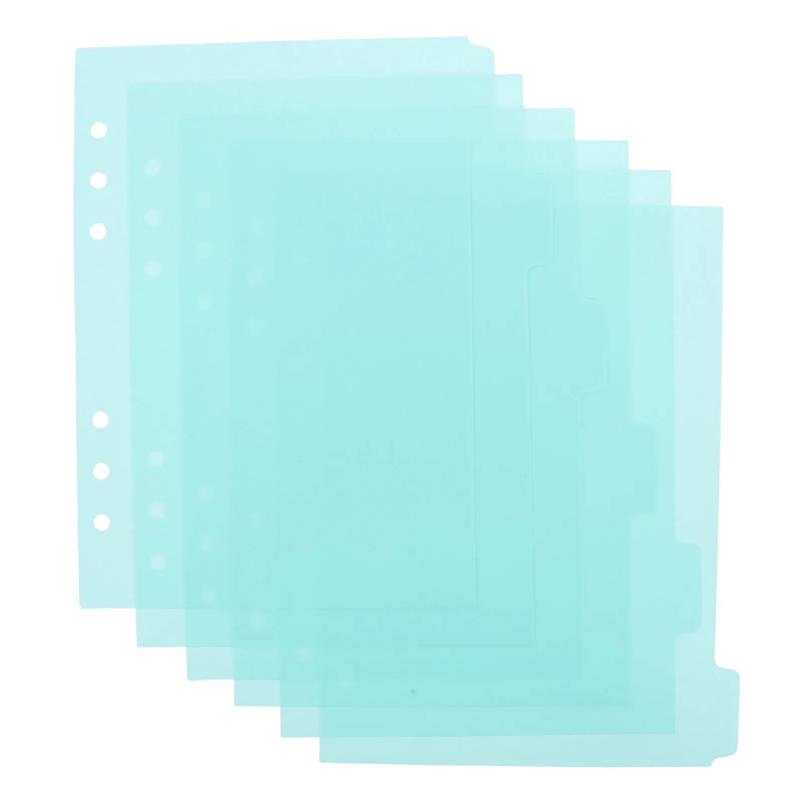 6Pcs A5 Plastic Binder Index Dividers with Tabs for Loose Leaf Notebooks Ring Binders Study Work Planning DIY Labeling Clear