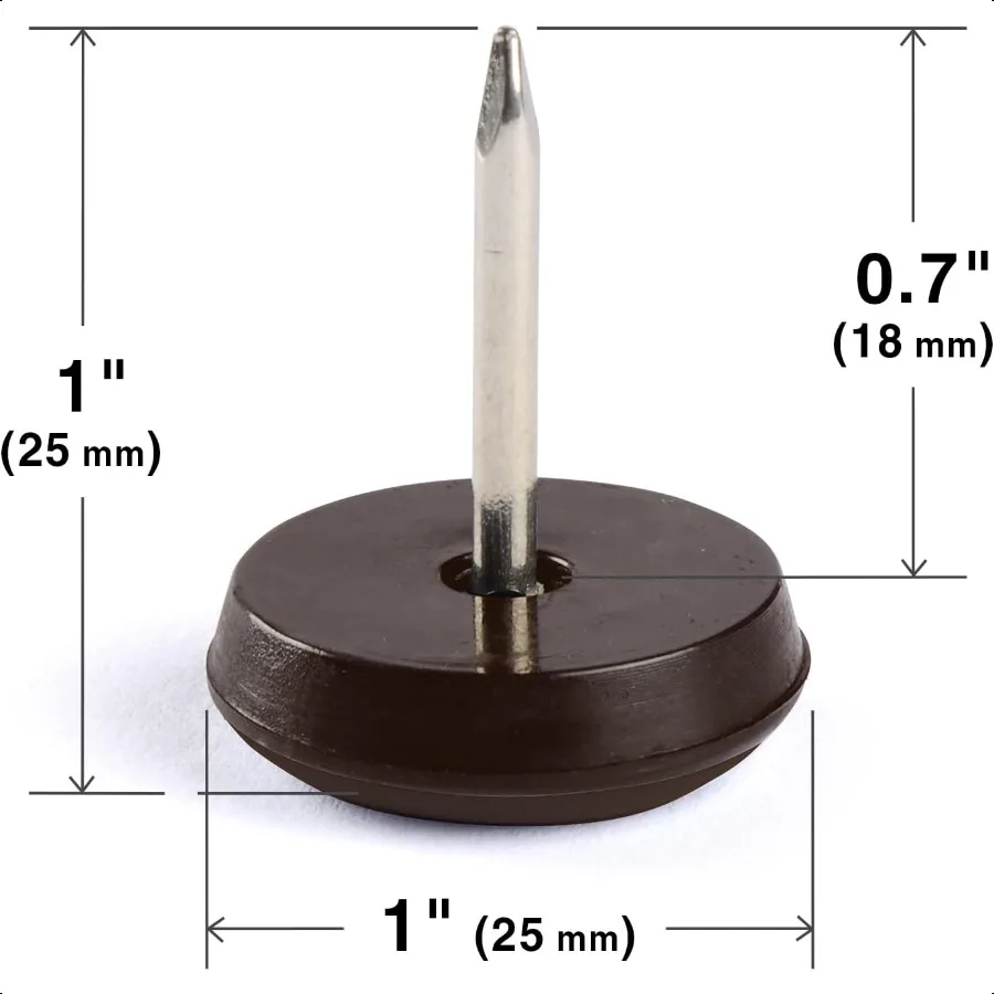ตัวเลื่อนเก้าอี้ 1 ชิ้น ตัวเลื่อนเฟอร์นิเจอร์ 40 ชิ้น สีน้ำตาล ตัวเลื่อนเก้าอี้ไนลอนคุณภาพสูง ป้องกันพื้นขาเก้าอี้ ลื่นไหลได้อย่างง่ายดาย