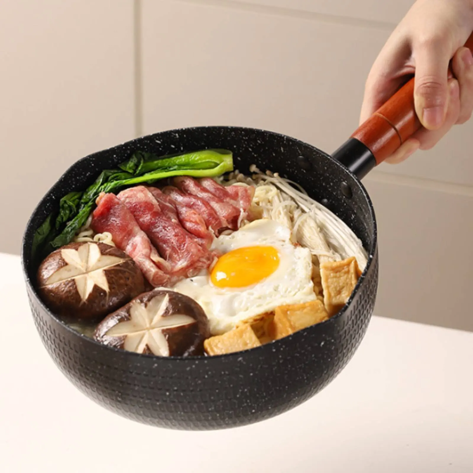 Japanese Yukihira Pan Maifan Stone Coating Non-Stick Milk Pan Saucepan Multi-Functional Cookware Easy to Clean for Dorm Room - view 6