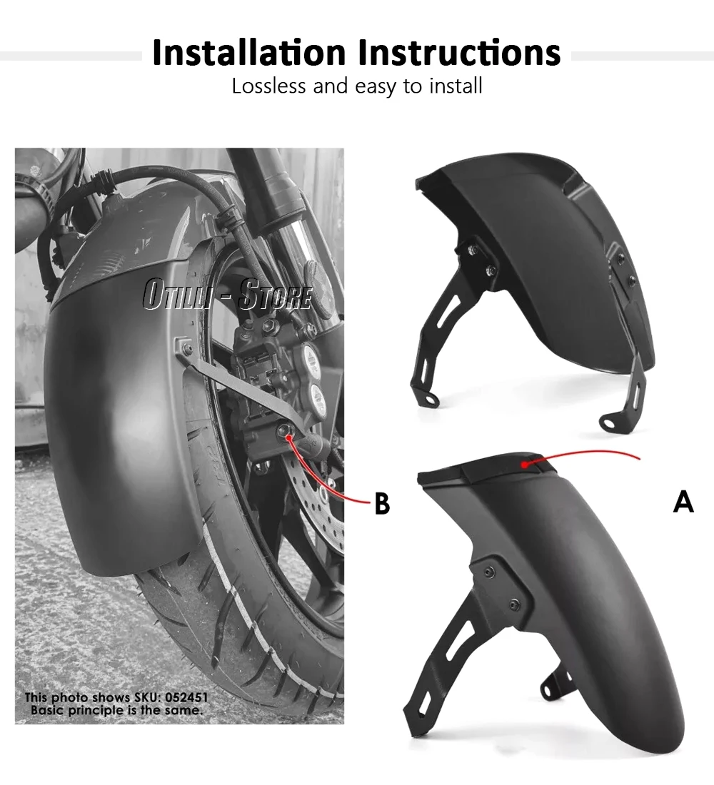 New 2022 2023 2024 Front Fender Mudguard Extender Motorcycle Accessories Black For Honda NT 1100 NT1100 nt1100 - Image 5