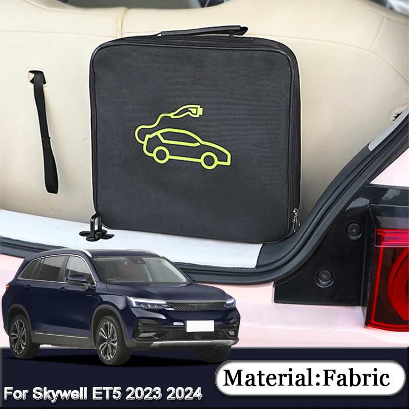 

For Skywell ET5 Skyworth EV6 Elaris Beo Car Charging Cable Storage Bag Charger Plugs EV Sockets Equipment Organizer Bag