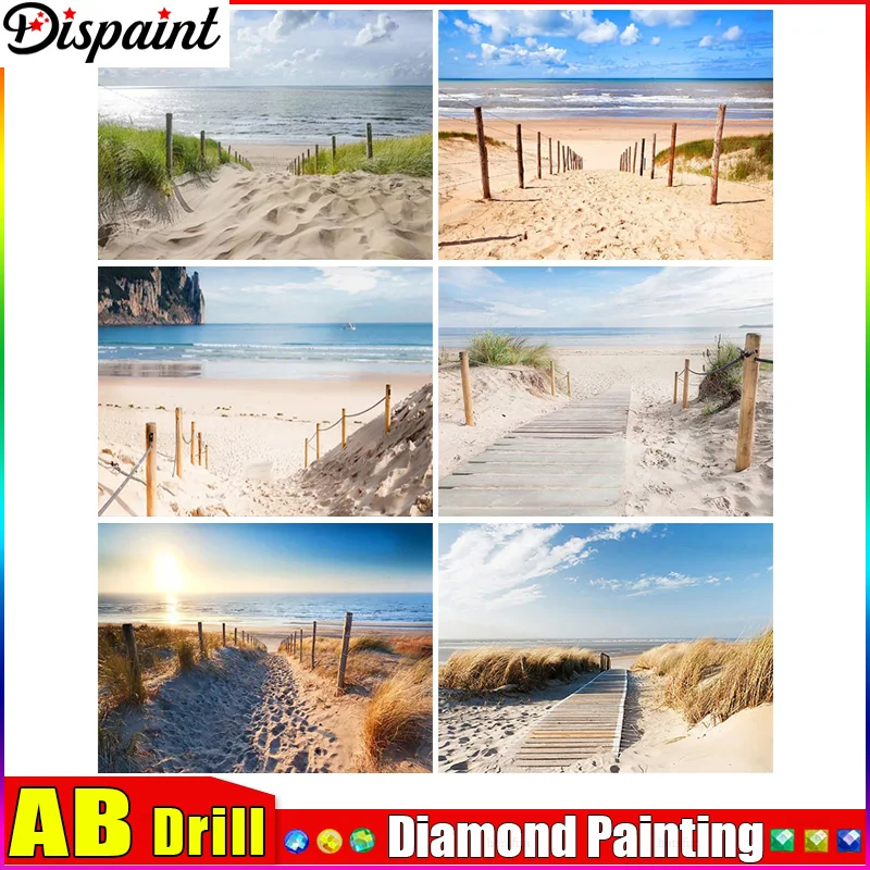 

Dispaint AB полная алмазная вышивка "Пляжное дерево" алмазная живопись вышивка крестиком узоры горный хрусталь незавершенный домашний декор