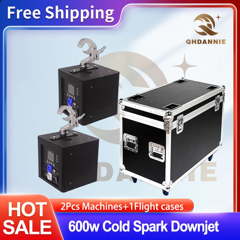 600W Cold Spark Machine Stage Effects Professional DJ Bar LED DMX Beam Party Wedding Ti Powder Consumables Spray Height 3-5m