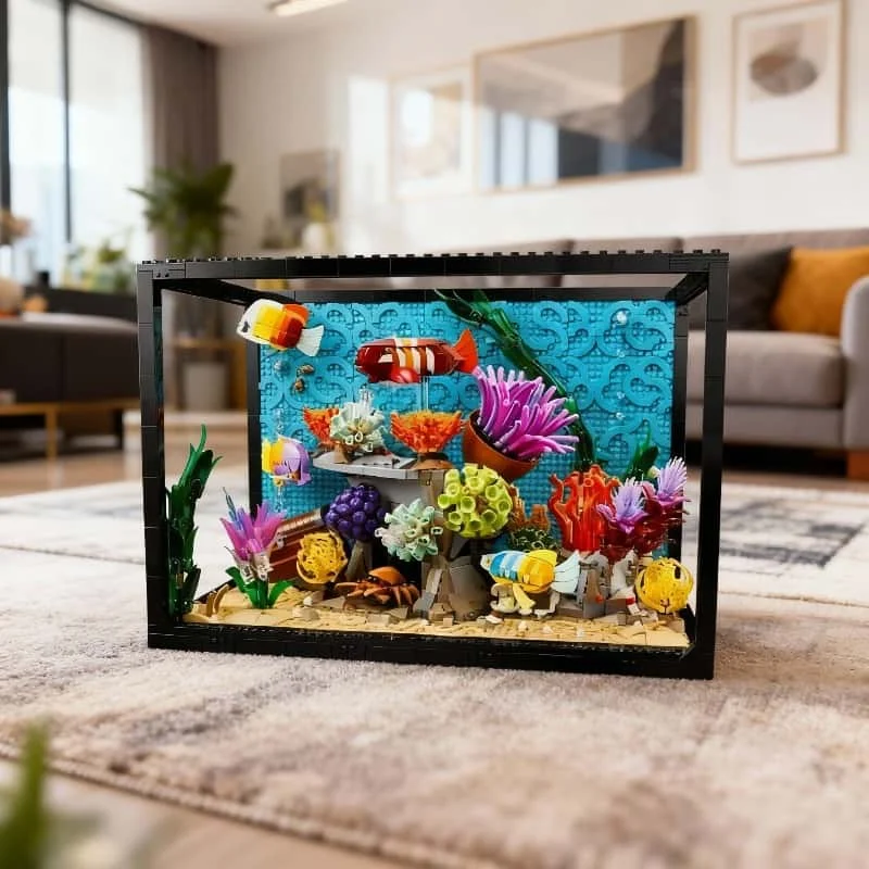 Bloc de construction d'aquarium tropical compatible, modèle d'animal marin, jouet d'assemblage pour enfants, cadeau, 4154 pièces