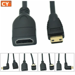 15cm Up Down Right Left Angled Mini HDMI-compatible to HDMI Male to Female Cable for Laptop PC Camera MP3 /4 HDMI Angle adapter
