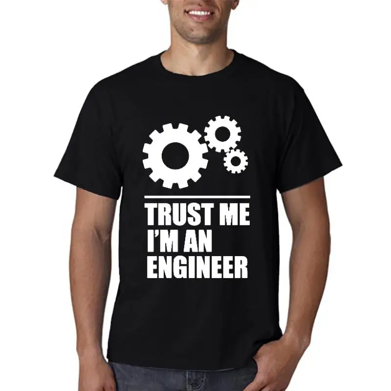 100% Cotton Men's T-Shirt 'Trust Me, I AM an ENGIN' Hand-Painted Custom Design Casual Comfortable Unisex Fashion Top