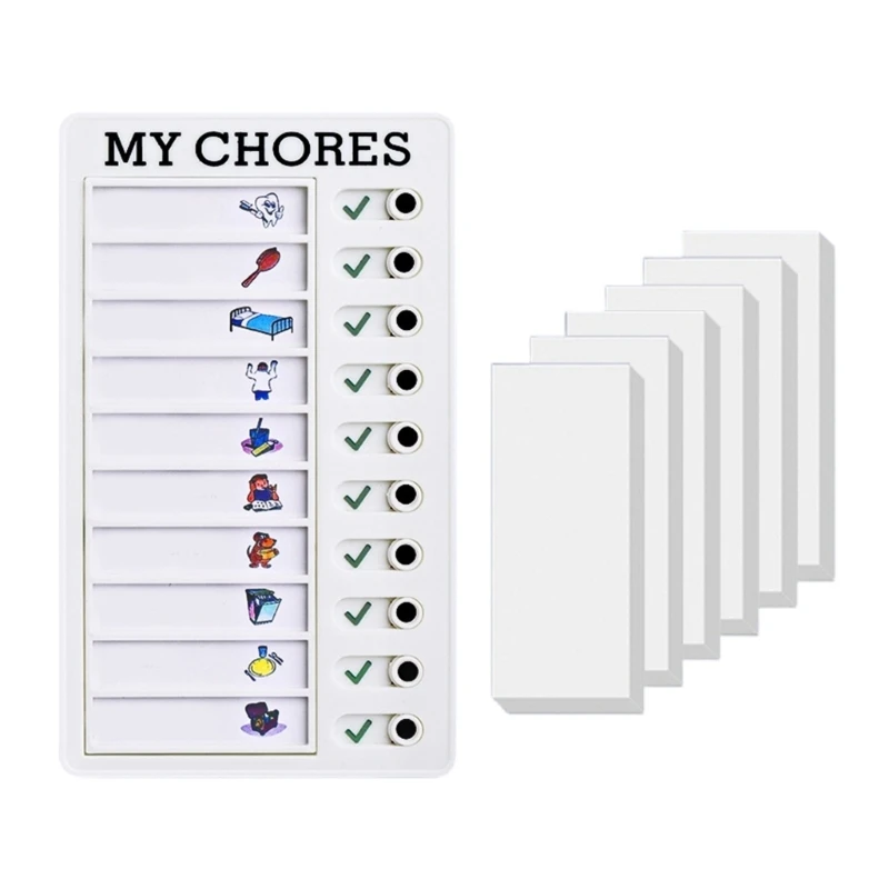 Kid Chore Chart Portable Routine Checklist Board for Daily Routine Planning, Schedule Checklist Board with 60 Cardstock