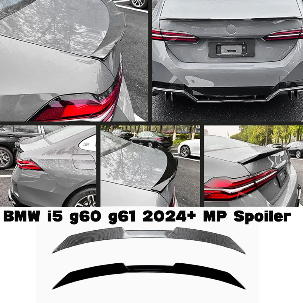 Rear Spoiler Sedan Trunk Wing Tuning Glossly Black For BMW 5 Series G60 P Style 520d 520i 530i 530e 550e 2024 2025 Roof Spoiler