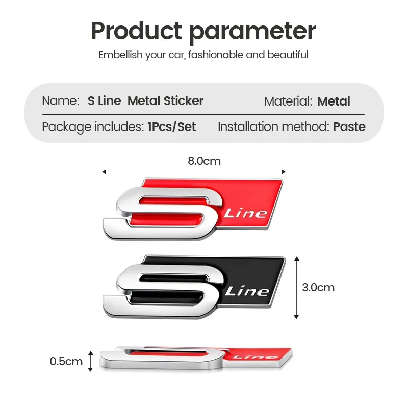 1 قطعة جسم السيارة شعار شارة ملصق اكسسوارات لأودي S خط Sline A4 A5 A7 S4 RS4 A6 TT A1 A2 A3 Q1 Q2 Q3 Q5 Q8 السيارات السلع #3