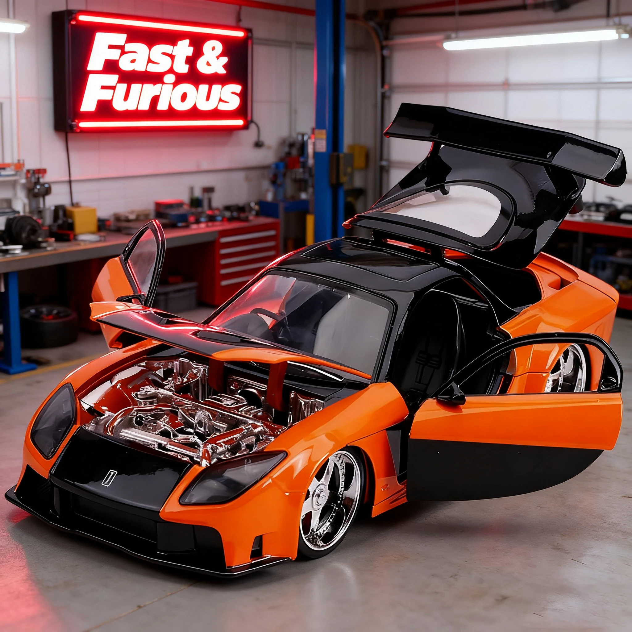 

JADA 1:24 Fast & Furious Han's Mazda RX7 Alloy Car Diecasts & Toy Vehicles Car Model Miniature Scale Model Car For Children