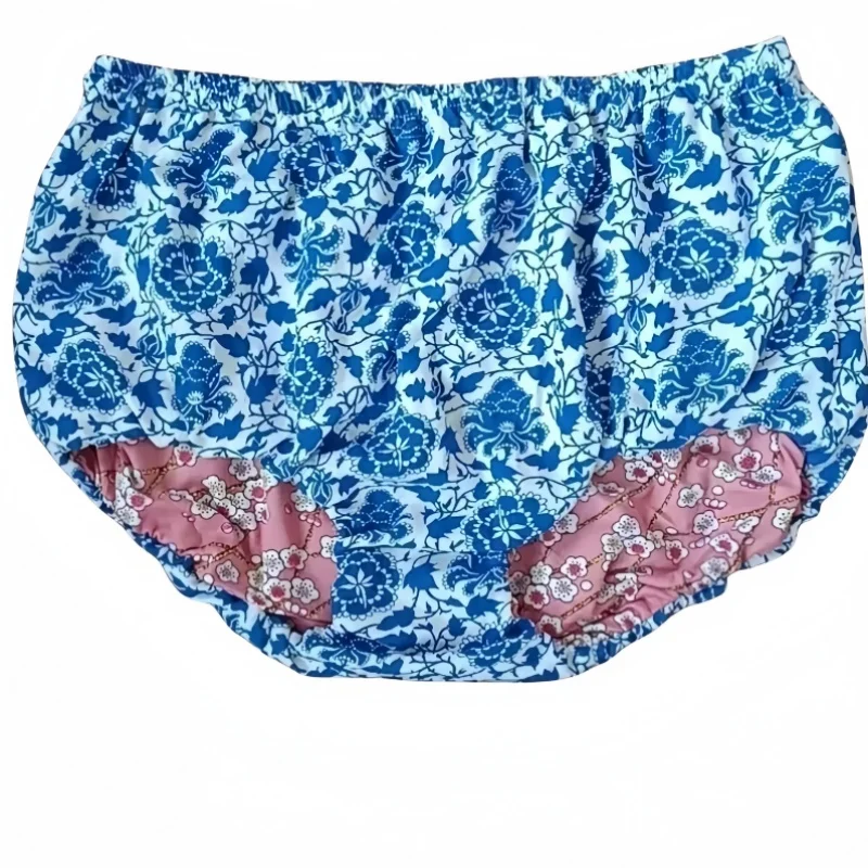 ABDL Bloomers Loose Soft Comfortable Breathable Mens Womens High Waist Panties Double-Layer Pure Cotton Floral Pattern Underwear