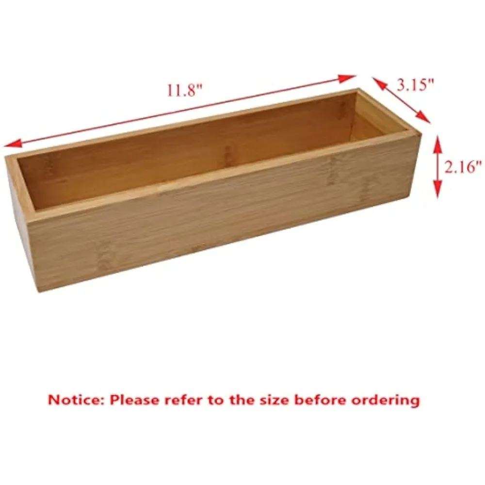 Aviboo Cabinet Drawer Organizer Storage Tray Box Dividers Set Made  Bamboo Wood, Multipurpose Holder Craft, Sewing, Office