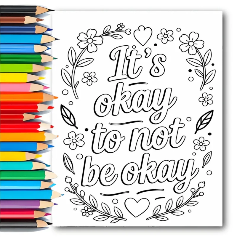 Cross-border new arrival: bestselling a4 mental wellness inspirational quotes coloring book - spiral bound, natural paper
