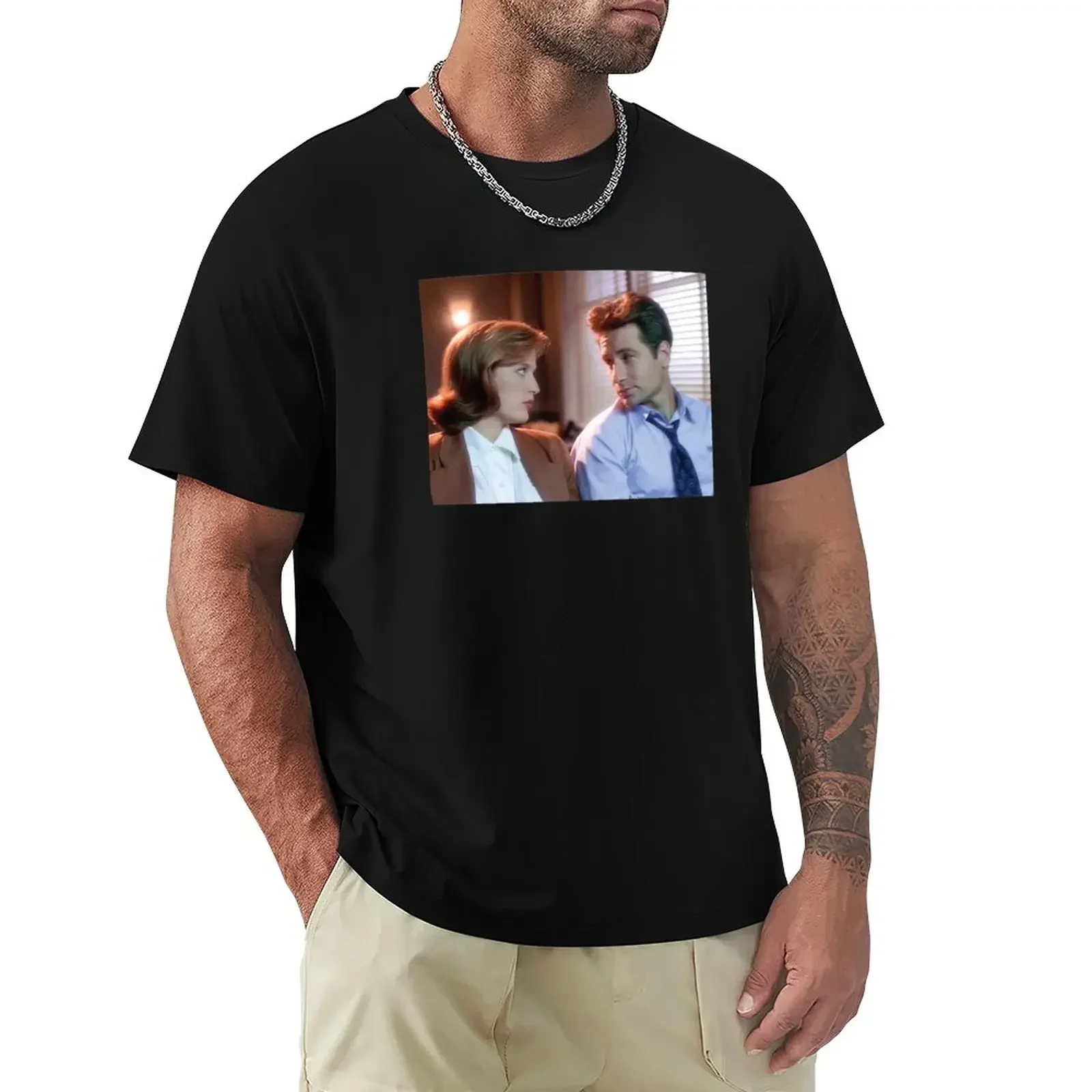 Mulder and Scully T-Shirt tops kawaii clothes heavyweight t shirts for men