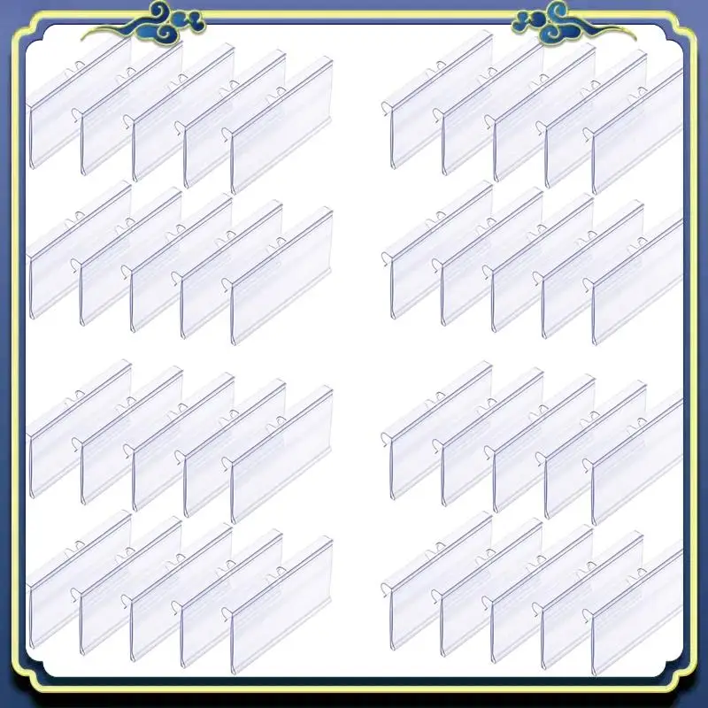 A86P-280PC 8X4.2Cm Clear Plastic Label Holders For Wire Shelf Retail Price Label Basket Labels Clip On Labels