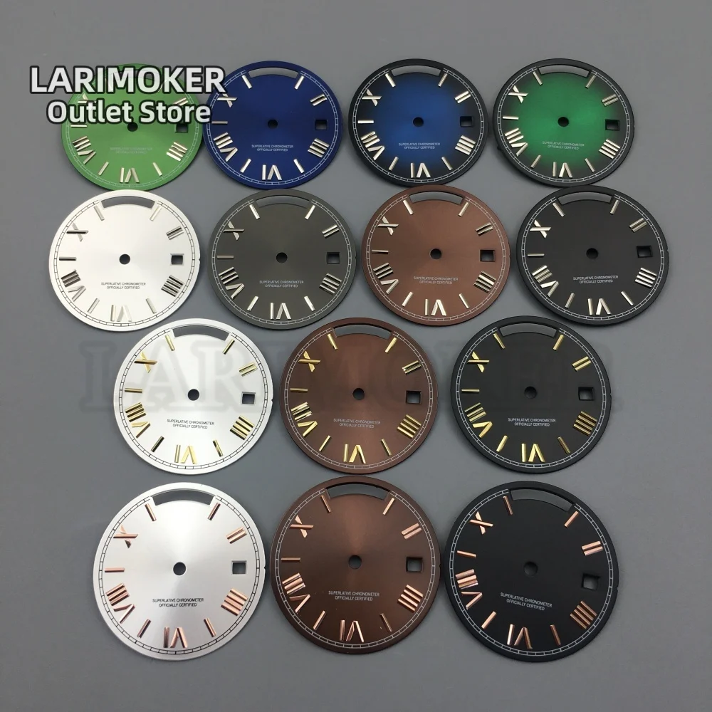 LARIMOKER 29 мм Sunberst римские цифры окошко даты циферблат подходит для часов miyota 8285 механизм аксессуары LARIMOKER 29 мм Sunberst римские цифры окошко даты циферблат подходит для часов miyota 8285 механизм аксессуары