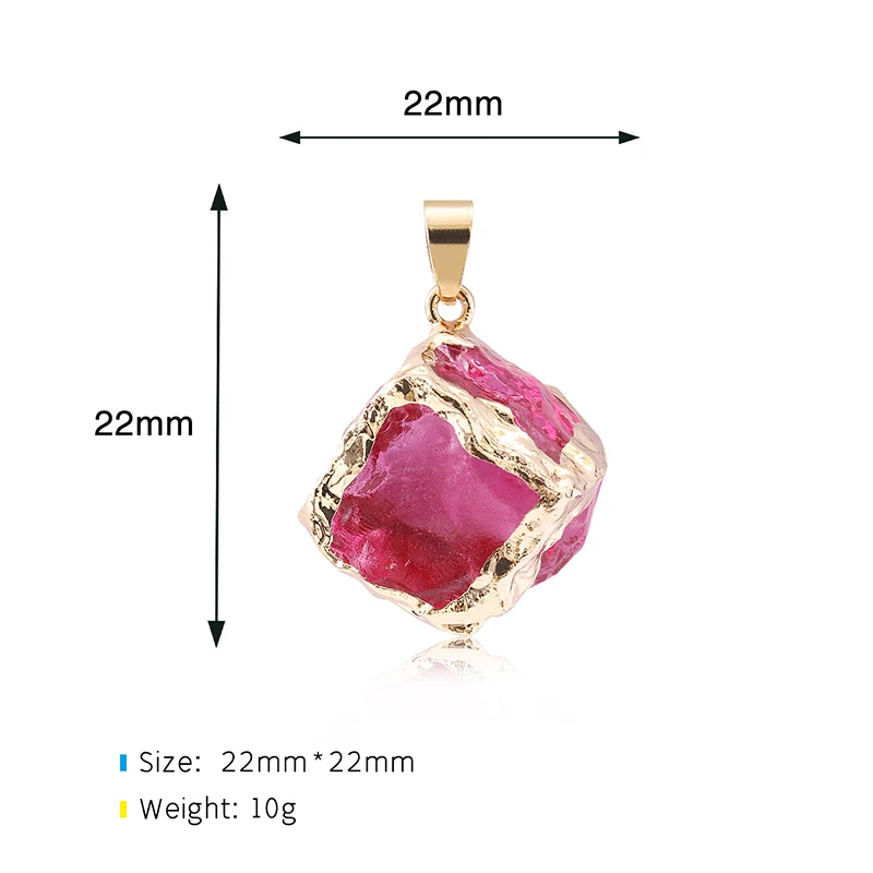 

High Quality Champagne Gold Natural Crystal Glass Pendant For DIY Necklaces, Earrings Accessories And Jewelry Making (Free Chain