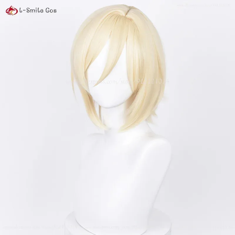 

Vivi 2025 Game ES Косплей Короткие золотые термостойкие волосы Парики для вечеринки Eichi Tenshouin + шапочка для парика