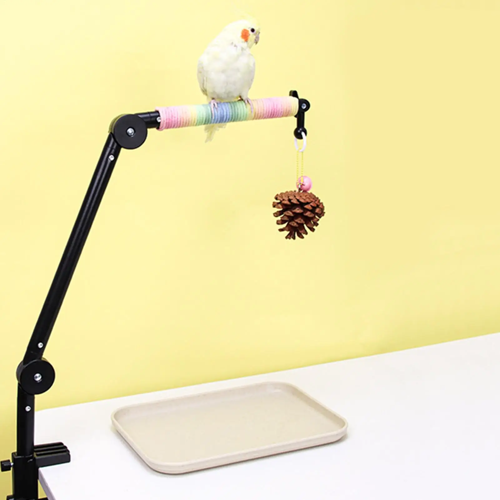 Parrot Perch Interactive Enrichment Toys 4 In 1 Bird Perch Stand Parrot Toys With Ball For Parakeet Cockatiel Conure Lovebird view 4