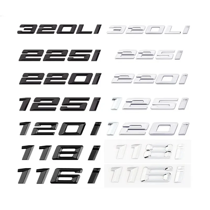 

220i 118i 630i 535i 740li 240i 428i number logo car stickers for BMW 3 5 7 Series rear displacement label decorate refit decal