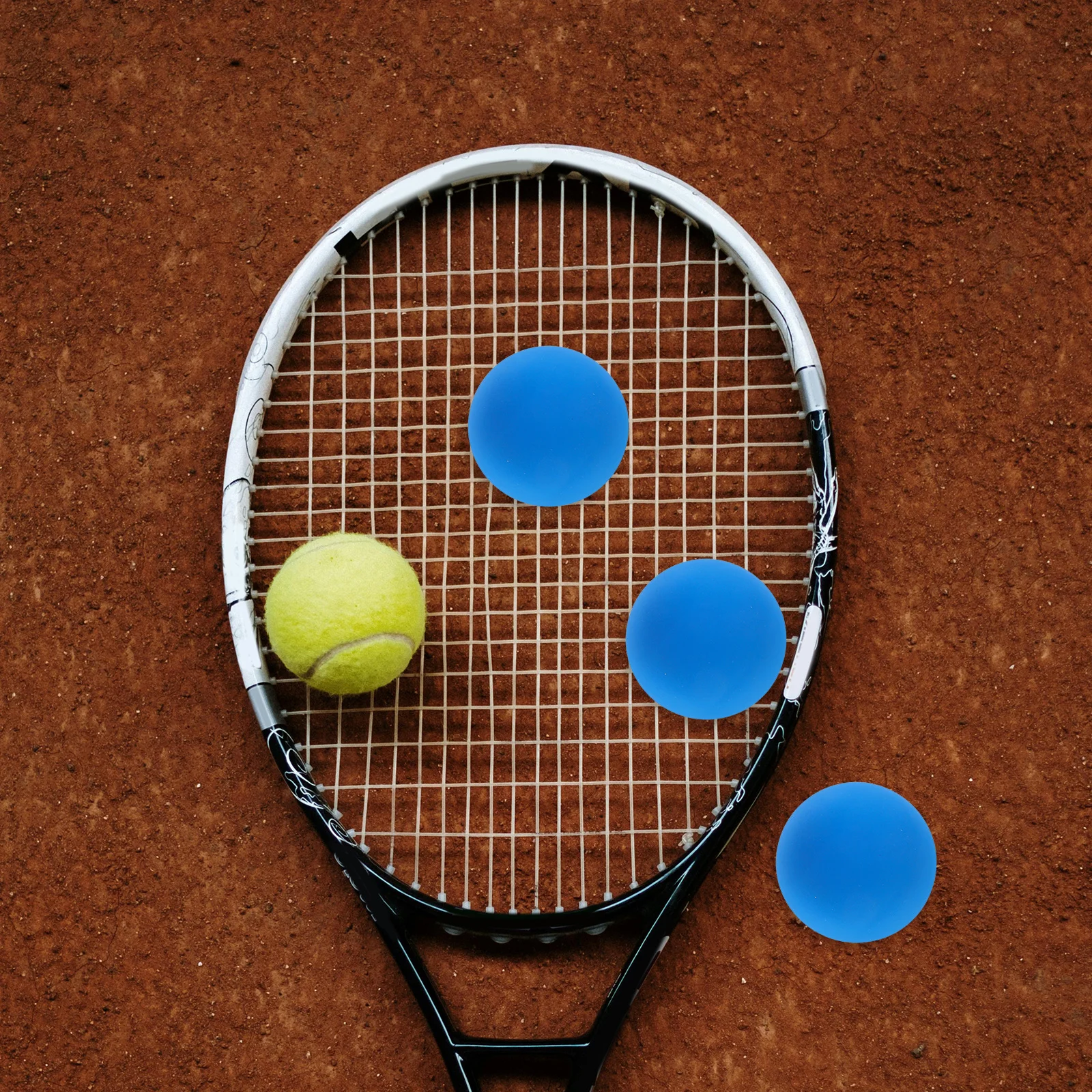 

4 pcs Squash Training Balls High Elastic Rubber Bounce For Racket Practice Beginner Competition Reaction Speed Mini Sports