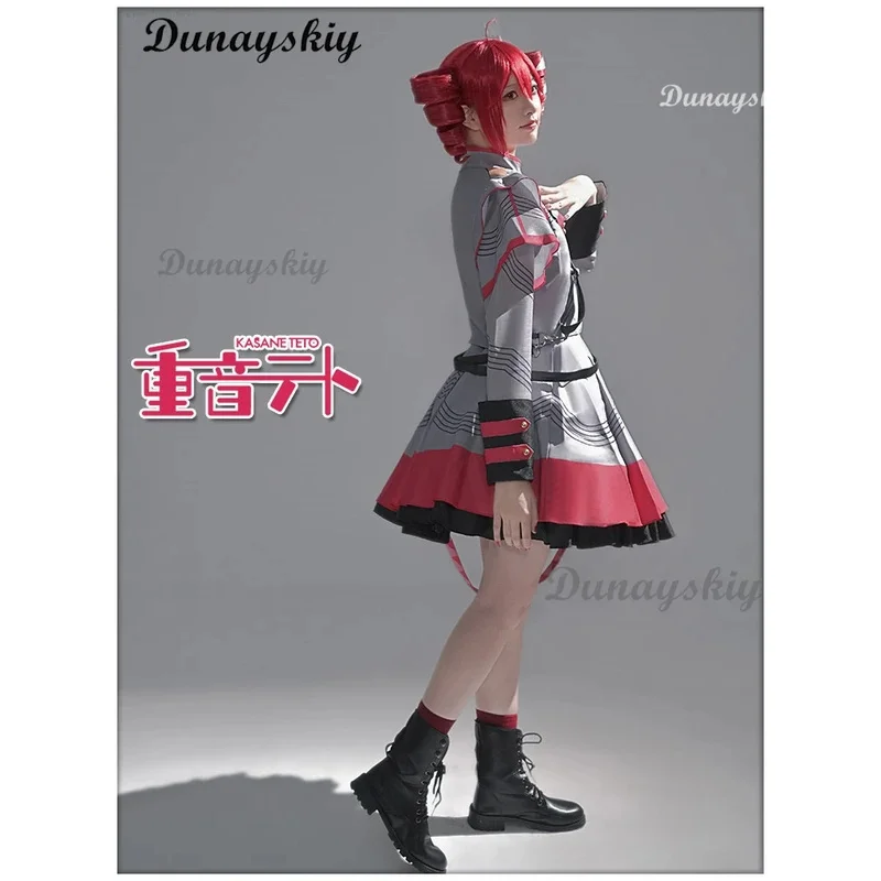 Vtuber Kasane Teto cosplay costume Utau anime clothing synthesizer v Teto\'s wigs Halloween virtual singer costume