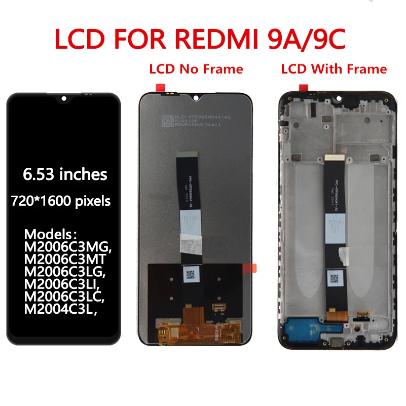 Display For Xiaomi Redmi 9 9A 9C LCD Display Touch Screen Digitizer Assembly Replacement Parts For Redmi 9 M2004J19AG M2004J19C