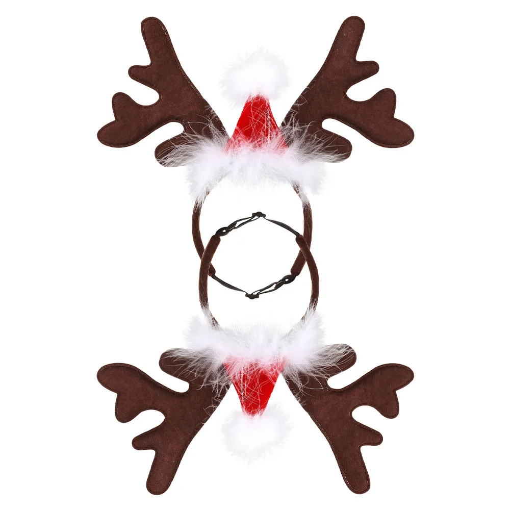 

2 Pcs Christmas Antler Headband Deer Antlers Headbands Halloween Hair Clasp for Pets Cat Accessories