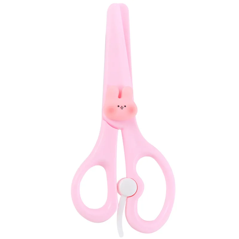 Cartoon Scissors Safety Handmade Paper Cuttings Scissors Student Kindergarten School Handheld Account Sticker Cutting Knife