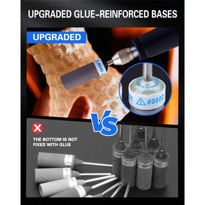 

Набор шлифовальных барабанов VOFUN-30PCS для вращающихся инструментов Dremel, аксессуары для шлифовальных бит с хвостовиком 1/8 дюйма и опорой шлифовальных лент