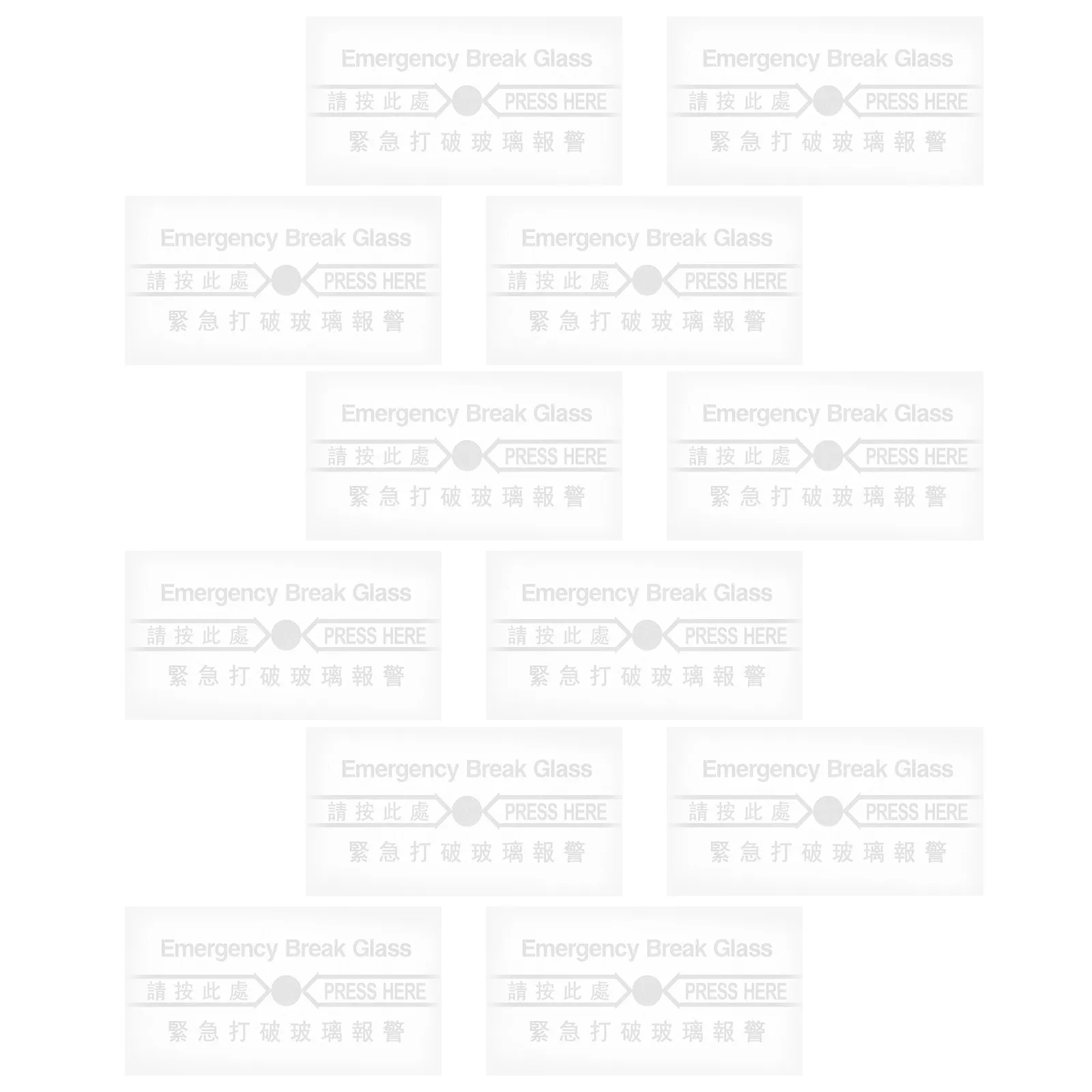 12Pcs Fire Alarm Manual Call Point Glass Glass Panel Replacement Emergency Stop Switch Cover High Temperature