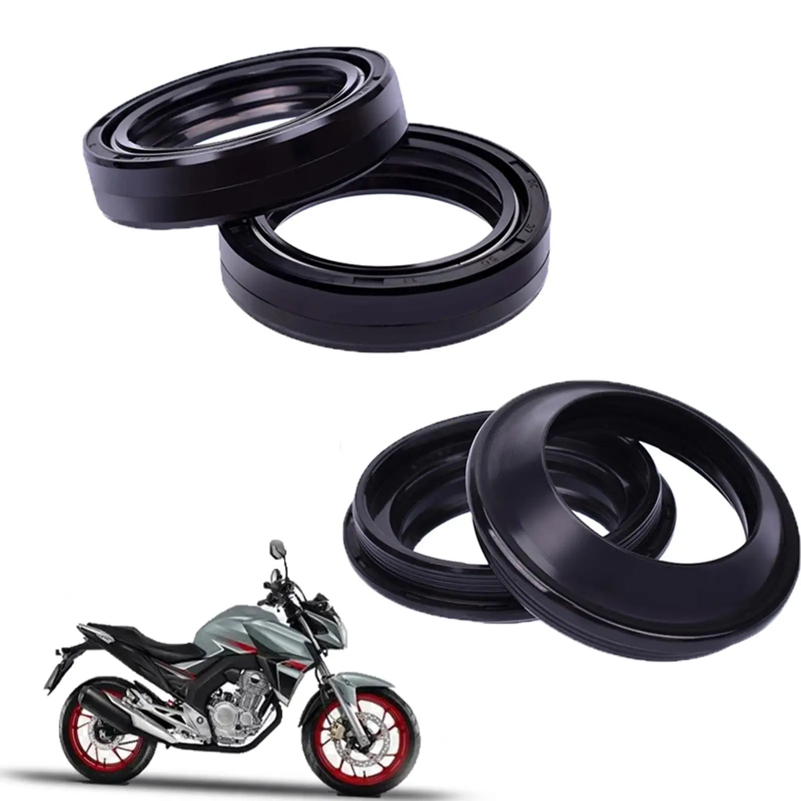 

Reinforced Motorcycle Front Shock Oil Seals Dust Seal Accessories for Honda CBR250RA FT500 CBR600F CB650SC