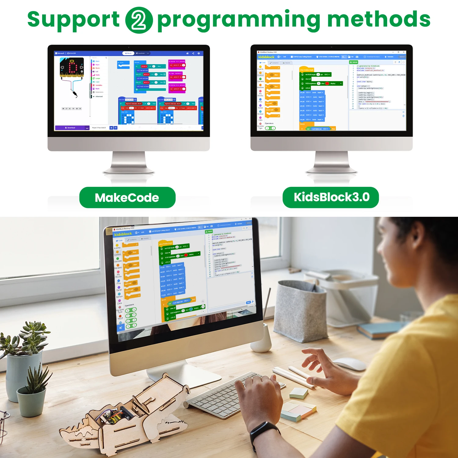 Imagem -04 - Keyestudio-stem Crocodile Programming Learning Starter Kit Programação Criativa Arduino Esp32 Coding Micro:bit v2 Brinquedos Programáveis