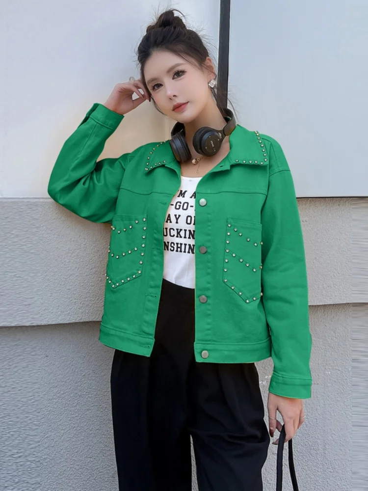  High Waist ort Denim Jaet Women's Spring Autumn New Sle Light een Ultra ort Jaet Top for Tall Girls