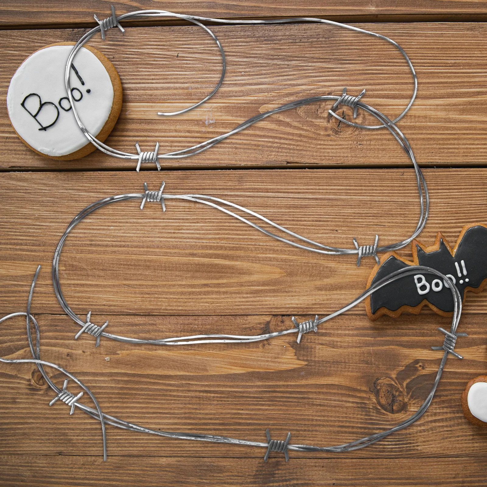 4 Stuks Simulatie Prikkeldraad Kettingen Nep Plastic Halloween Kettingen Spookhuis Party Decoratie Indoor Spooky Props