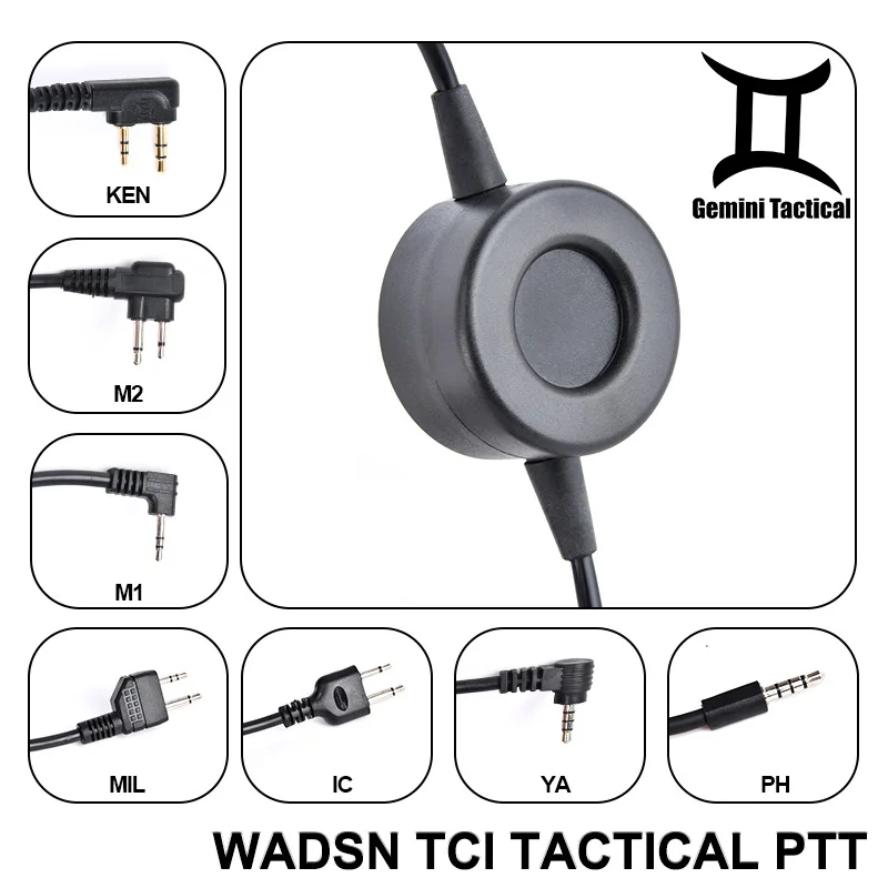 

TCI Tactical PTT Walkie-talkie Push-to-Talk Button Civilian Standard Version Headset For BaoFeng Walkie Talkie Kenwood ICOM Plug