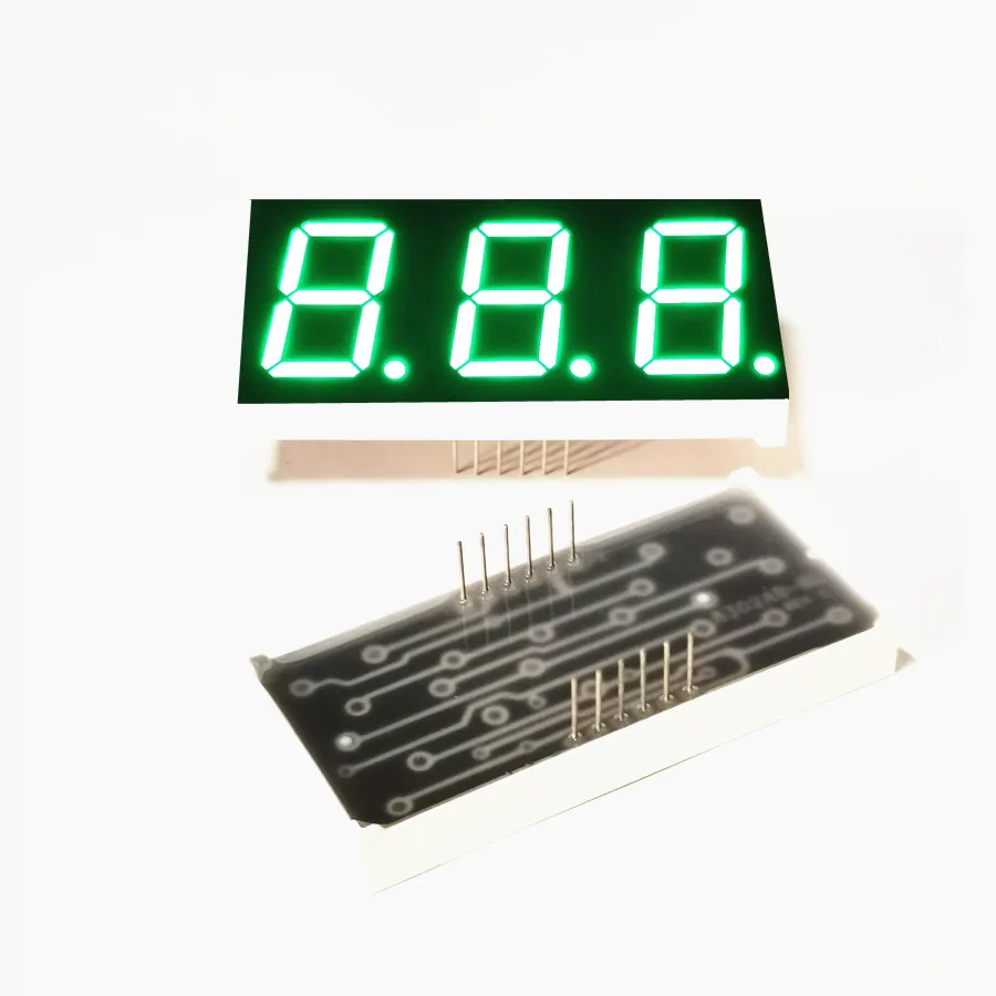 10Pcs 0.8Inch 3Bit Green Light Digital Module KYX-8301AGG/BGG12Pin 59.3*27.5*8.4MM LED Digitron Common Cathode Digital Tube ﻿