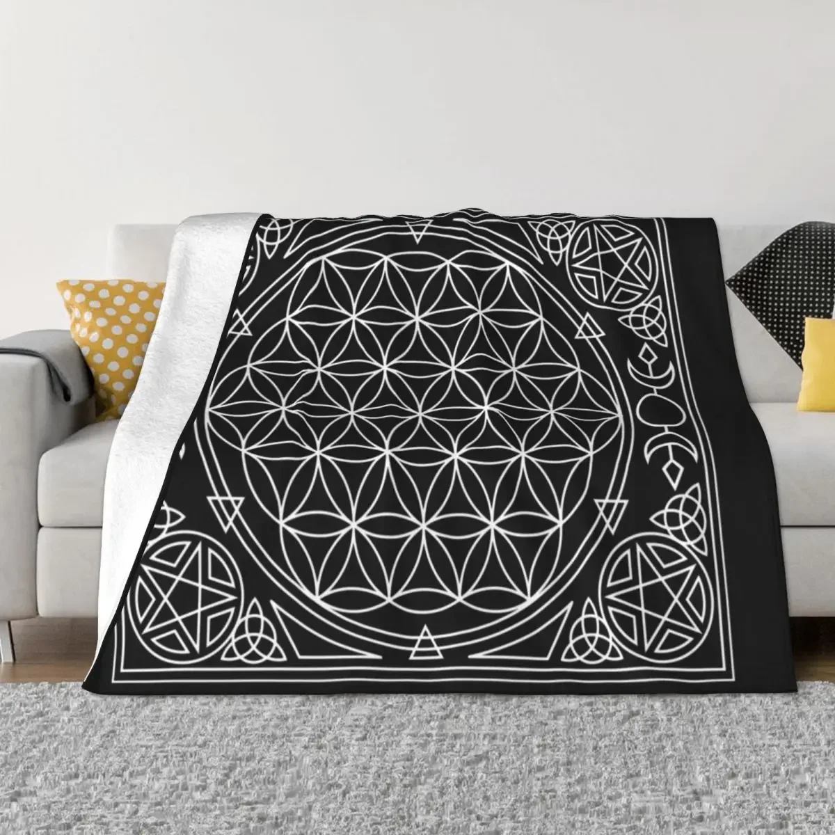 Flower of Life Tapestry Throw Blanket funny gift Bed valentine gift ideas Bed linens Blankets