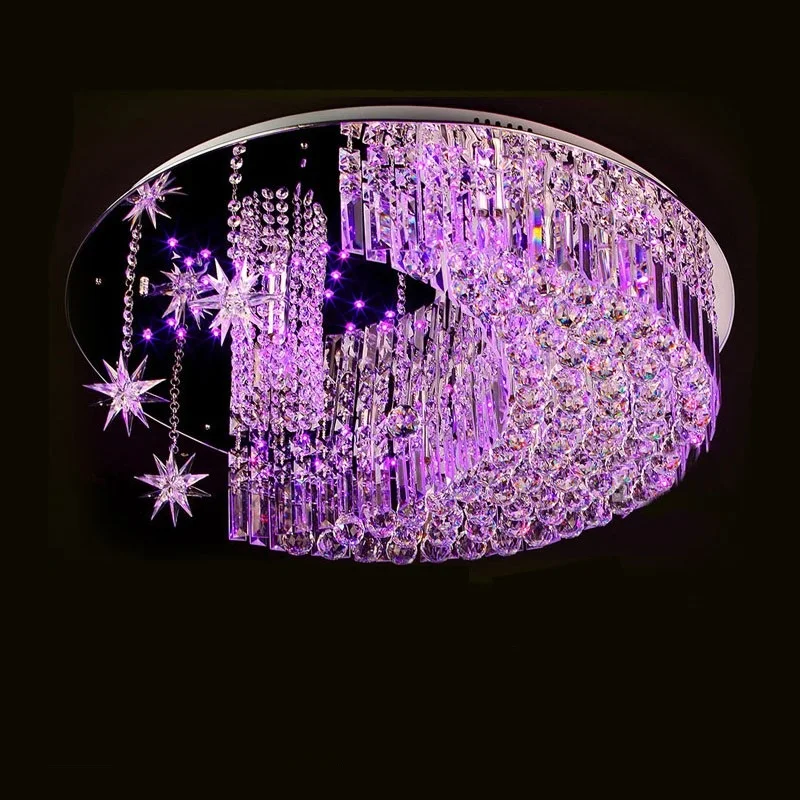 

LED star crystal ceiling K9 lamps moon warm and creative lights Crystal combination living room children's